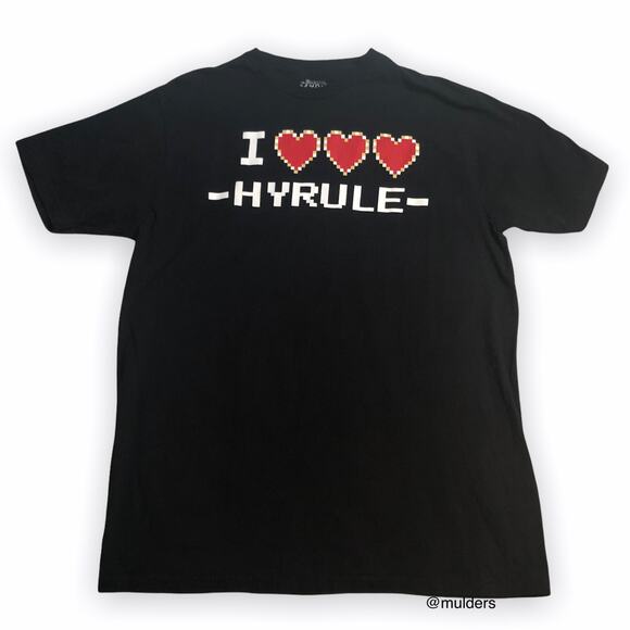 The Legend of Zelda I Love Hyrule Black Short Sleeve Graphic Shirt - Picture 1 of 9